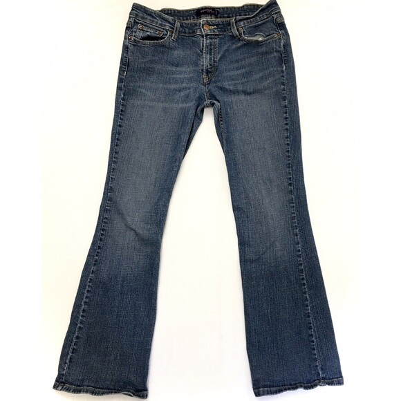 LEVIS 518 Jeans Women 13M (32x32) Super Low Boot Cut Stretch Denim Blue - Picture 1 of 12
